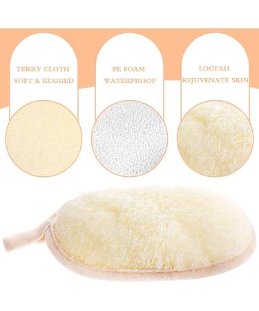 2 Pack Exfoliating Loofah Sponge Pads - Natural Luffa and Terry Cloth Body Scrubber for Shower and Bath Spa - Buy Online on GoSupps.com