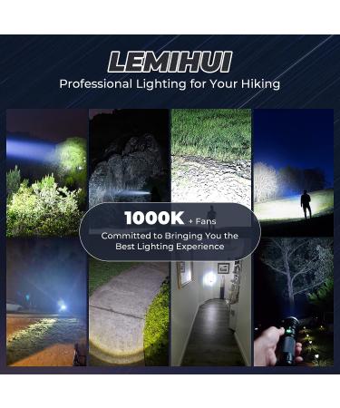 LEMihui 120000 Lumens Rechargeable LED Flashlight 2-Pack - Super Bright Handheld Flashlight for Camping and Hiking with 5 Light Modes and IPX6 Waterproof Design - Buy Online on GoSupps.com