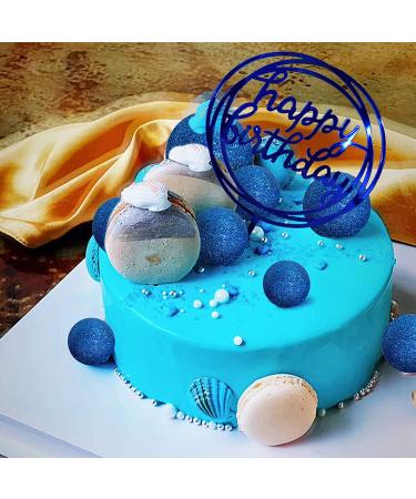 Colorful Pearl Balls Cake Topper for Wedding Birthday Party - Glitter Blue - Buy Online on GoSupps.com