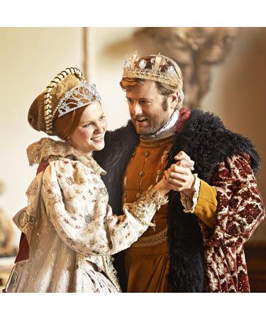 Crystal Tiara Crowns Set - Men and Women Royal King & Princess Crowns for Birthday, Wedding Party - Gold & Silver with Combs - Bridal Hair Accessories - Buy Online on GoSupps.com