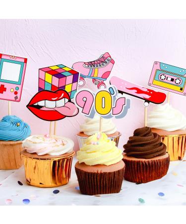 Unimall Global 29 90s Cupcake Toppers & Cake Decorations - Perfect for Decade Throwback Hip Hop Parties - Buy Online on GoSupps.com