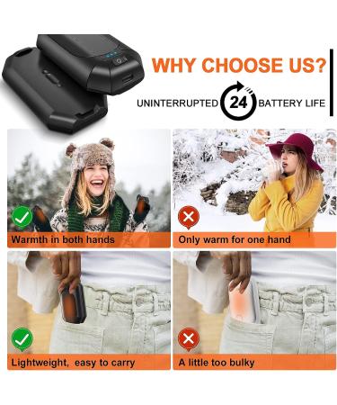 2 Pack Hand Warmers Rechargeable, Electric Hand Warmer Reusable,USB Handwarmers,Outdoor/Indoor/Golf/Camping/Hunting/Pain Relief/Watch Football/Baseball/Warm Gifts for Men Women Kid Birthday Christmas 1-BLACK - Buy Online on GoSupps.com