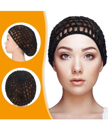 Geyoga 2-Piece Black Mesh Crochet Hair Net & Sleep Cap Set for Women - Buy Online on GoSupps.com