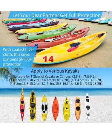 GYMTOP 7.8-18.2ft Waterproof Kayak Canoe Cover - Ocean Camo(420D Thickened) | UV Protection Sunblock Shield, Outdoor Storage Dust Boat Cover for 10.8-12.2ft Kayak - Buy Online on GoSupps.com