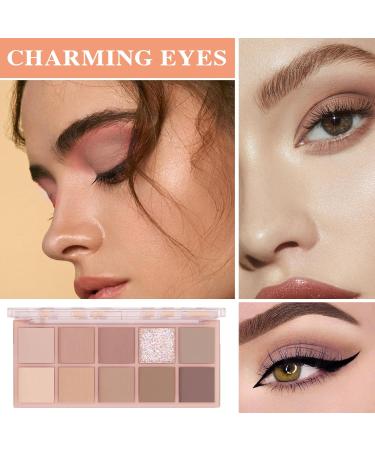 10 Colors Eyeshadow Palette Matte Nude Eye Makeup Palette Ultra-Blendable Long Lasting High Pigmented Waterproof Nudes Neutral Smooth Eye Shadow Palette for Women Natural Charming Looking #11 11# - Buy Online on GoSupps.com