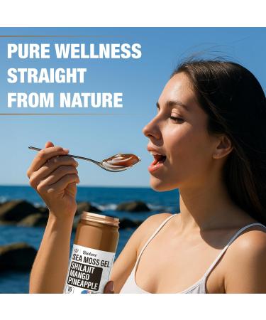 Biolore Wildcrafted Sea Moss Gel with Shilajit - Mango Pineapple 16 oz - Flavored Sea Moss Gel with Essential Vitamins & Trace Minerals - Vegan Superfood - Made in USA Gluten-Free No Added Sugar Mango-Pineapple-Shilajit 1  - Buy Online on GoSupps.com
