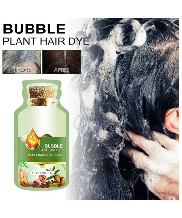 Natural Plant Extract Grey Hair Color Bubble Shampoo - Non-Damage Black Hair Dye for Men & Women - Buy Online on GoSupps.com