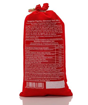 Menol Spices Authentic Hungarian Smoked Hot Paprika Powder 7oz | Premium Gourmet Quality from Szeged, Hungary - Buy Online on GoSupps.com