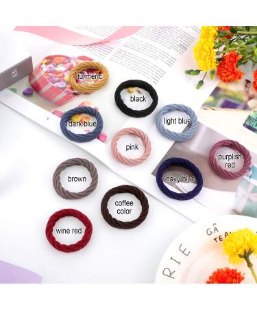 60 Seamless Cotton Hair Ties Ponytail Holders for Women/Girls - Elastic, No Crease, Lightweight - 4 Styles (Mixed Color) - 60 Count - Buy Online on GoSupps.com
