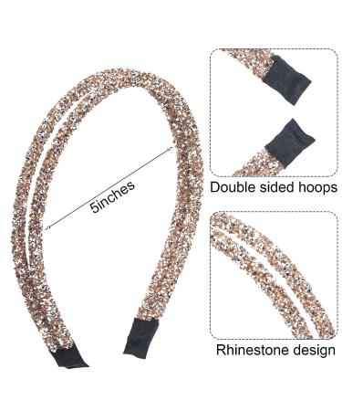 PAGOW 3pcs Double Crystal Side Hair Bands - Rhinestone Diamond Vintage Turban Hair Accessories for Women Girls (Black/Silver/Champagne) - Buy Online on GoSupps.com