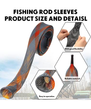 Junkin 24-Piece Fishing Tool Kit: 12 Rod Sleeves + 12 Straps | 66.93 Inch Braided Mesh Pole Covers for Fly, Spinning, Casting, Sea Rods - Buy Online on GoSupps.com