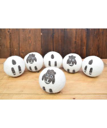 Pachamama Handmade XL Wool Tumble Dryer Balls 7cm 6 Pk Reduce Drying Time Save Energy Fabric Soften Reduce Static Reduce Wrinkles Unscented Long Life - Cute Sheep Pattern Felted by Hand Fair Trade - Buy Online on GoSupps.com