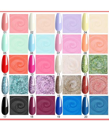 Saviland 29pcs Nail Dip Powder Kit | 20 Colors Set with Liquid, Base, Top Coat & Activator | Ideal for Nail Beginners & Professionals | D-Fantastic Night Gift for Ladies - Buy Online on GoSupps.com