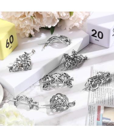 8 Pcs Viking Celtic Hair Clips - Retro Silver Hairpins for Women - Celtic Hair Accessories Gift Set - Buy Online on GoSupps.com