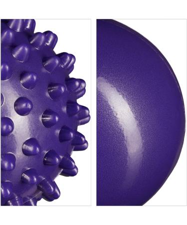 Relaxdays Unisex Massage Ball Set - Smooth & Knobbed Water-Filled Fascia Balls for Self-Massage - 6.5 & 7 cm - Purple Violet - Buy Online on GoSupps.com