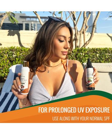 Peptide Tanning Accelerator Oil 200ml - Enhanced with Melanin Activating Peptides and Aloe Vera, Watermelon Scent - For Outdoor and Tanning Bed Use - Buy Online on GoSupps.com