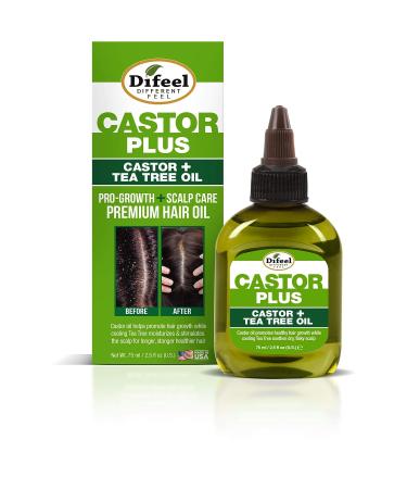 Difeel Premium Castor Plus Tea Tree Hair Oil - Pro-Growth & Scalp Care 2.5 oz - Buy Online on GoSupps.com