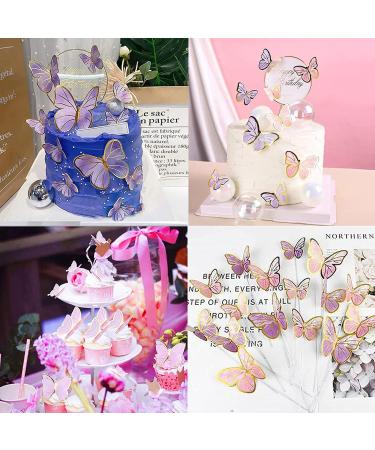 60Pcs Colorful Lively 3D Butterfly Cupcake Topper Cake Wall Butterflies Food Decorations Color Mixed Size for Decorating Baby Shower Girl's Birthday Butterfly Party Supplies - Buy Online on GoSupps.com