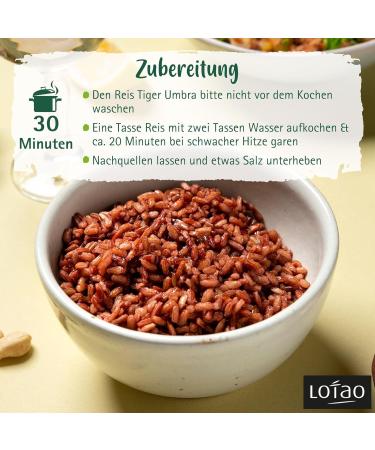 Buy Strong Lotao Organic Tiger Umbra Red Rice 300g - Aromatic Gluten-Free Grain High Fiber & Protein | Natural Indian Rice Rarity - Buy Online on GoSupps.com