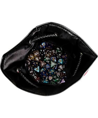 Large Dice Bag with 7 Sets | Dragon DND Dice Bag & 49 Polyhedral Dice | Red Bag with Pockets - Buy Online on GoSupps.com