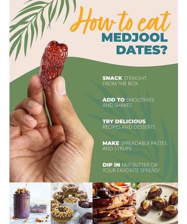 Natural Delights Medjool Dates  Large & Plump USDA Certified Organic Pitted Dates Medjool  Non-GMO Verified  Good Source of Fiber  Naturally Sweet Fruit Snack  Perfect for On-the-Go - Organic Medjool Dates Pitted  12 oz C - Buy Online on GoSupps.com