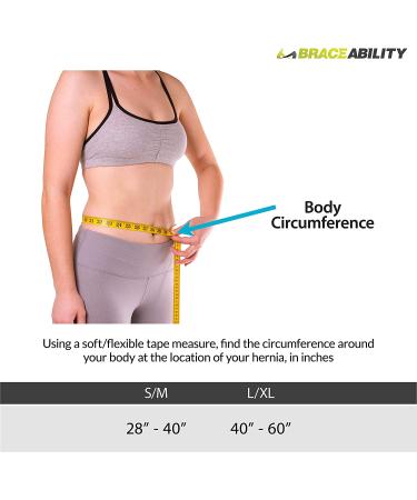 BraceAbility Hernia Belt for Men & Women | Compression Support Pad for Abdominal Hernias - L/XL 5 (38-58) - Buy Online on GoSupps.com