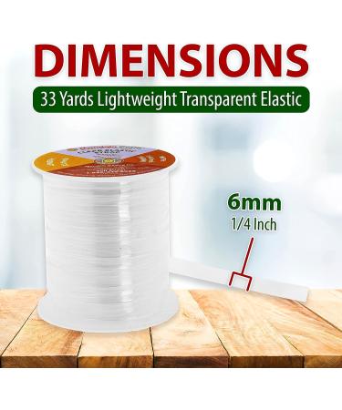 Mandala Crafts 1/4 Inch Clear Elastic for Sewing - 33 Yards | Transparent Elastic Band for Bra, Lingerie, Swimwear - Buy Online on GoSupps.com