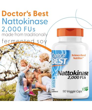 Doctor's Best Nattokinase 2000 FU 90 Vegan Capsules - Laboratory Tested, Gluten-Free, Vegetarian - 90 Count - Buy Online on GoSupps.com