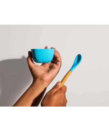 Avanchy Silicone La Petite Collection Gift Set - Green | Mini Bowl, Cup, Bamboo Spoons | Baby Food Set | Baby Shower Gift - Buy Online on GoSupps.com