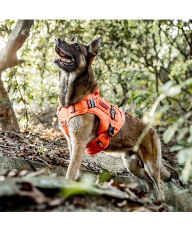 Oneigris Dog Crockery - Fire Watcher 2.0 Tactical Dishes with Metal Buckles | Durable 1000D Nylon No-Pull D-Ring XL Orange - International Shipping Available - Buy Online on GoSupps.com