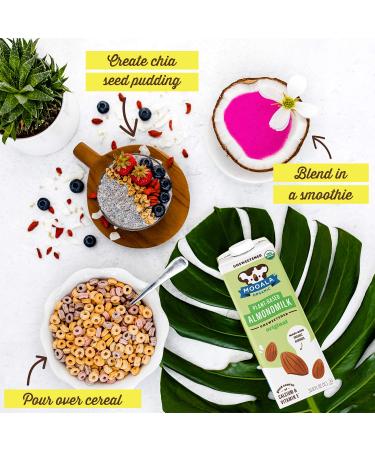 Mooala Organic Almondmilk Unsweetened 1L (Pack of 6) | Shelf-Stable Non-Dairy Gluten-Free Vegan Beverage | No Added Sugar - Buy Online on GoSupps.com
