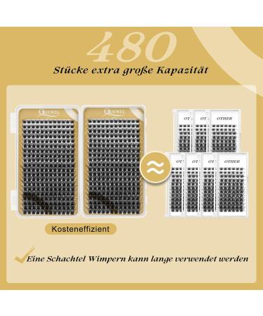 Cluster Eyelashes - 480 PCs DIY Individual Extensions | Fluffy D-Curl Mix 10-18mm | Soft & Light for Home Use - Buy Online on GoSupps.com