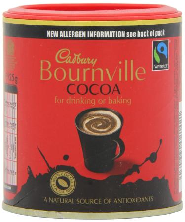 Cadbury Commerce quitable Poudre de Cacao Bournville 125 g - Lot de 6