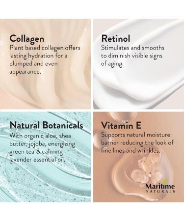 Maritime Naturals Daily Collagen Moisturizer Retinol Cream Collagen Jojoba Oil & Vitamin E Face Cream for Women & Men Made with Organic Ingredients 120 ml - Buy Online on GoSupps.com