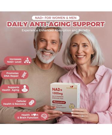 NAD+ Liquid Supplement 1000mg 30 Sachet Nicotinamide Riboside & Resveratrol with PQQ DNA Repair Advanced NAD Supplement for Men & Women Boosts Cellular Energy - Buy Online on GoSupps.com
