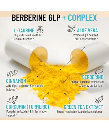 Berberine Weight Loss with Ceylon Cinnamon - 5800mg Metabolic & Organic GLP-1 Support with Green Tea Curcumin L-Taurine & Aloe Vera - 90 Capsules 90 Count (Pack of 1) - Buy Online on GoSupps.com