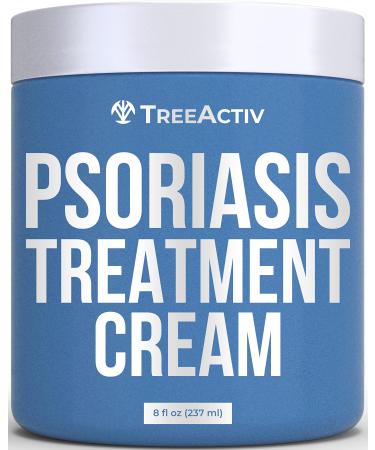 TreeActiv Psoriasis Treatment Cream | Vitamin E & Hyaluronic Acid Moisturizer for Face  Hands  Scalp  Leg  Feet  Butt  & Body | Soothing Itch Relief Lotion for Rashes  Scales  & Dry Skin | 500+ Uses