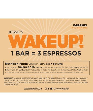 WAKE UP! Caffeinated Caramel Protein Bars - Gluten Free Vegetarian 350mg Caffeine (Pack of 6) - Boost Focus & Clarity - Kosher Snack - Buy Online on GoSupps.com