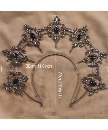 L'VOW Vintage Saint Halo Crown Tiara Headband Baroque Goddess Bridal Hair Accessory Costume - S1 Silver - Buy Online on GoSupps.com
