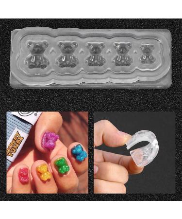 Demeras Silicone Mold Nail Art Nail Silicone Mold 14x10x1 Silicon Uv Nail Decoration Mold Nail Art Template Bear Pattern Decals Nail Diy Tools - Buy Online on GoSupps.com