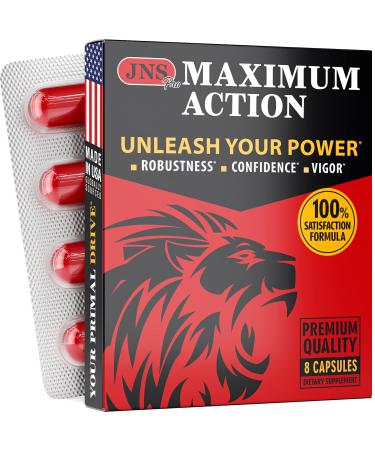 JNS Pro Natural Vitamins for Men - Made in USA - Horny Goat Weed for Men - 8 Capsules