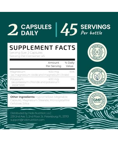 Potassium Magnesium Supplement | High Strength Electrolyte Balance for Heart Health & Muscle Support | 400 MG Potassium + 400 MG Magnesium | Energy Bone Health Sleep & Mood Support | 90 Ct. Potassium 90ct. - Buy Online on GoSupps.com