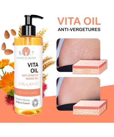  B.O.T cosmetic & wellness Vita Oil Anti Stretch Marks Pregnancy Stretch Marks Body Firming Oil Fights Sagging 87% Improves Skin Appearance (Almonds Vitamins A & E) - 500 ml - Buy Online on GoSupps.com