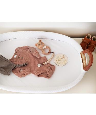 Crochet Teddy Bear Teether Rattle on Wooden Teething Ring - Forest Friends Amigurumi Baby Toy - Newborn Photography Prop - Buy Online on GoSupps.com