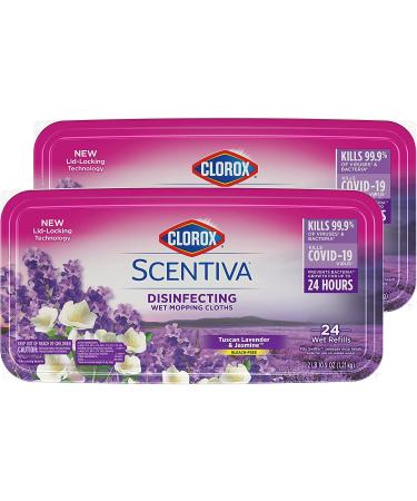 Clorox Scentiva Tuscan Lavender & Jasmine Disinfecting Wet Mop Pad 24 Count - Pack of 2 - Buy Online on GoSupps.com