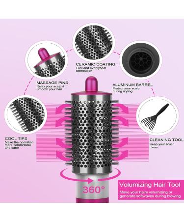 Large Round Volumizing Brush for Dyson Airwrap - Bigger Oval Brush & Hair Cleaner Tool - Fluff & Volume Styling in Rose - Buy Online on GoSupps.com