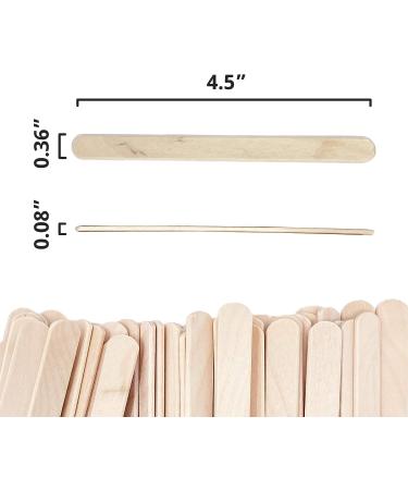 Makerstep 200 Natural Wood Craft Popsicle Sticks | 4.5 Inch Waxing Spatulas, Epoxy Resin Stirring, Ice Cream Candy Making | Smooth Splinter-Free Wooden Wax Sticks for Crafts and Garden Markers - Buy Online on GoSupps.com