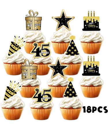 S-Lipao-45 Ice Cream Fruit Dessert Cupcake Topper Colorful Glitter Happy Birthday Sensory Pop Game Theme Decor Supplies Baby Shower Boys Girls Birthday Party Decorations - Buy Online on GoSupps.com