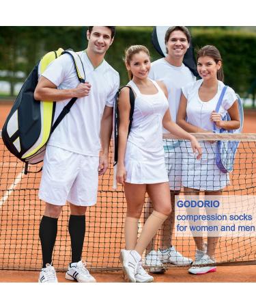 GODORIO Closed Toe Compression Socks 20-32mmHg Knee High - Best for Running, Nursing, Hiking - Beige - Size M - Buy Online on GoSupps.com