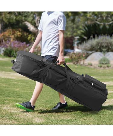 DAREKUKU 50 Inch Soft Golf Travel Bag - Heavy Duty 900D Polyester Oxford, Wear Resistant, Extra Storage Pocket, Upgraded Rubber Wheels - Black - Buy Online on GoSupps.com